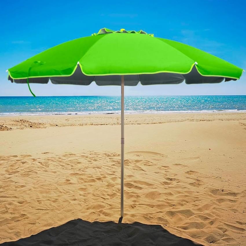 Ombrellone Mare Spiaggia 240 cm Alluminio Antivento Protezione UV Roma - Verde 2