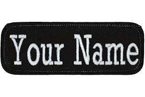 Name Tag Personalized and Embroidered 4 Wide x 1.5 Tall Black Border Embroidered Sew On