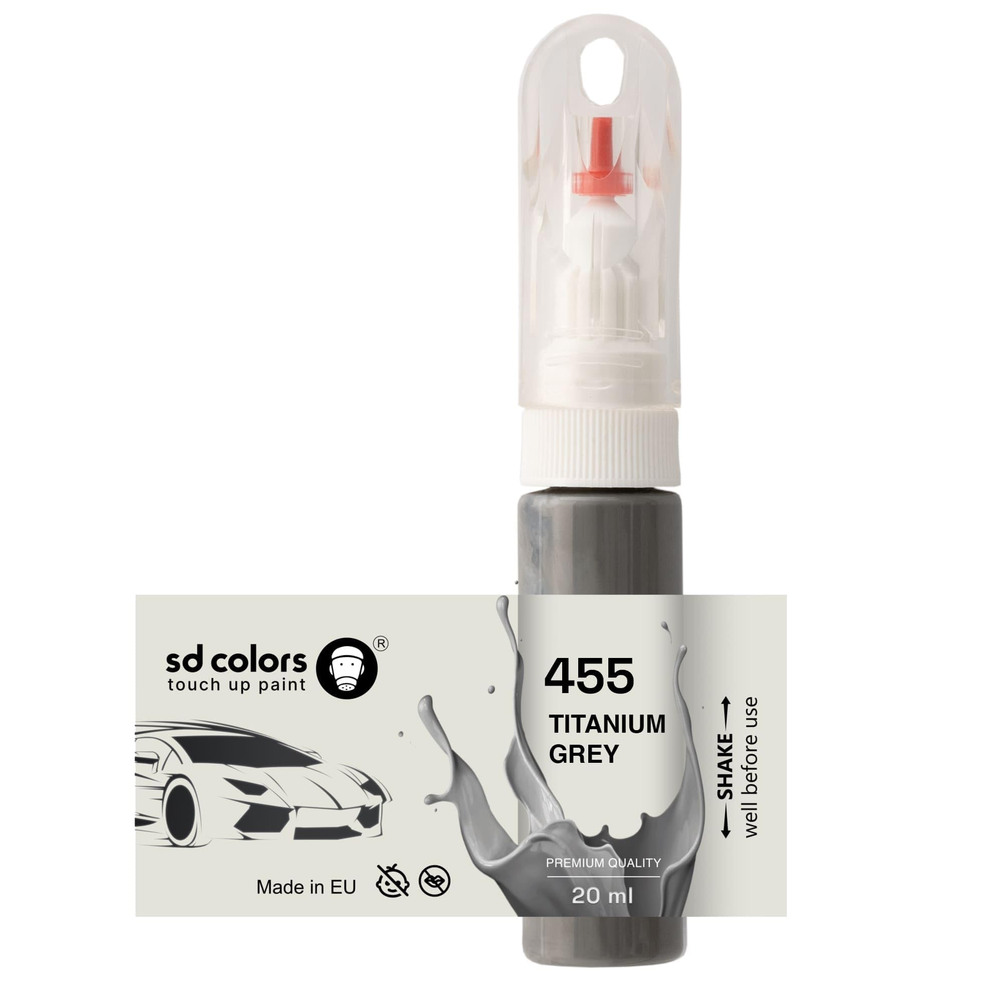 Sd Colors Just Paint Titanium Grey 455 Touch Up 20 Ml Paint Convenient Brush For Scratch Repair Fix (Just Paint)