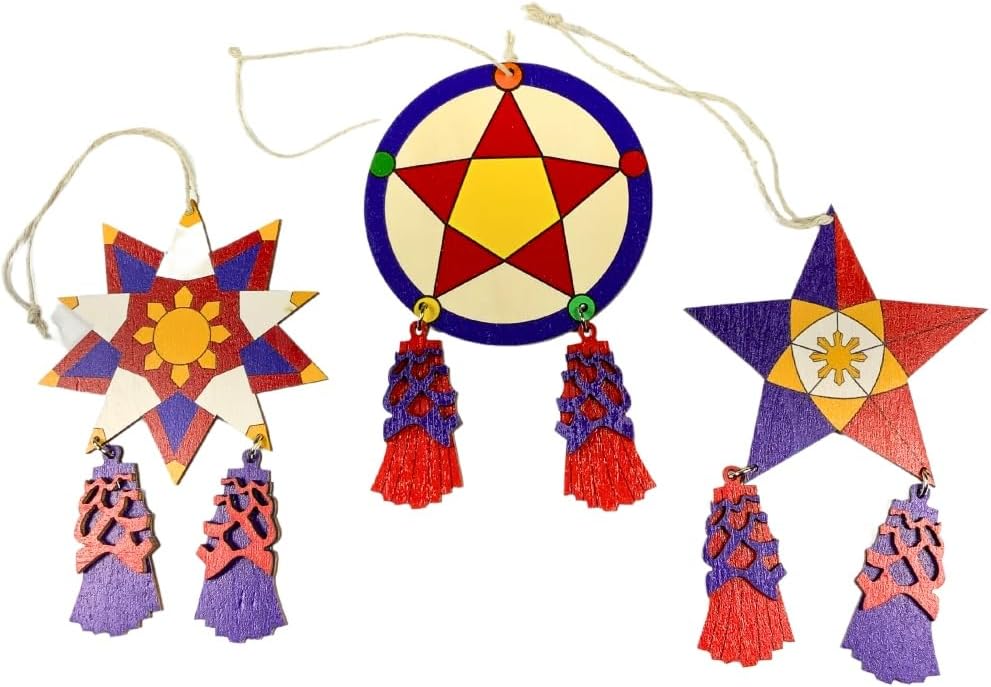 Philippine Christmas Tree Parol Ornaments (3-Pack)
