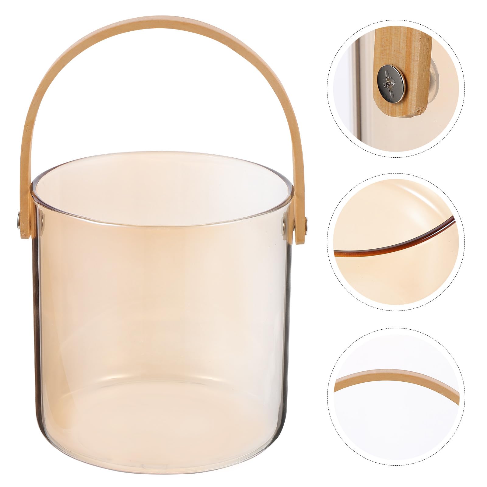 Mikikit Zierlicher Weinkorb aus Glas Tragbarer Aufbewahrungseimer für Snacks und Obst Temperaturbeständig Multifunktional für Küche und Picknick 1500 Ml