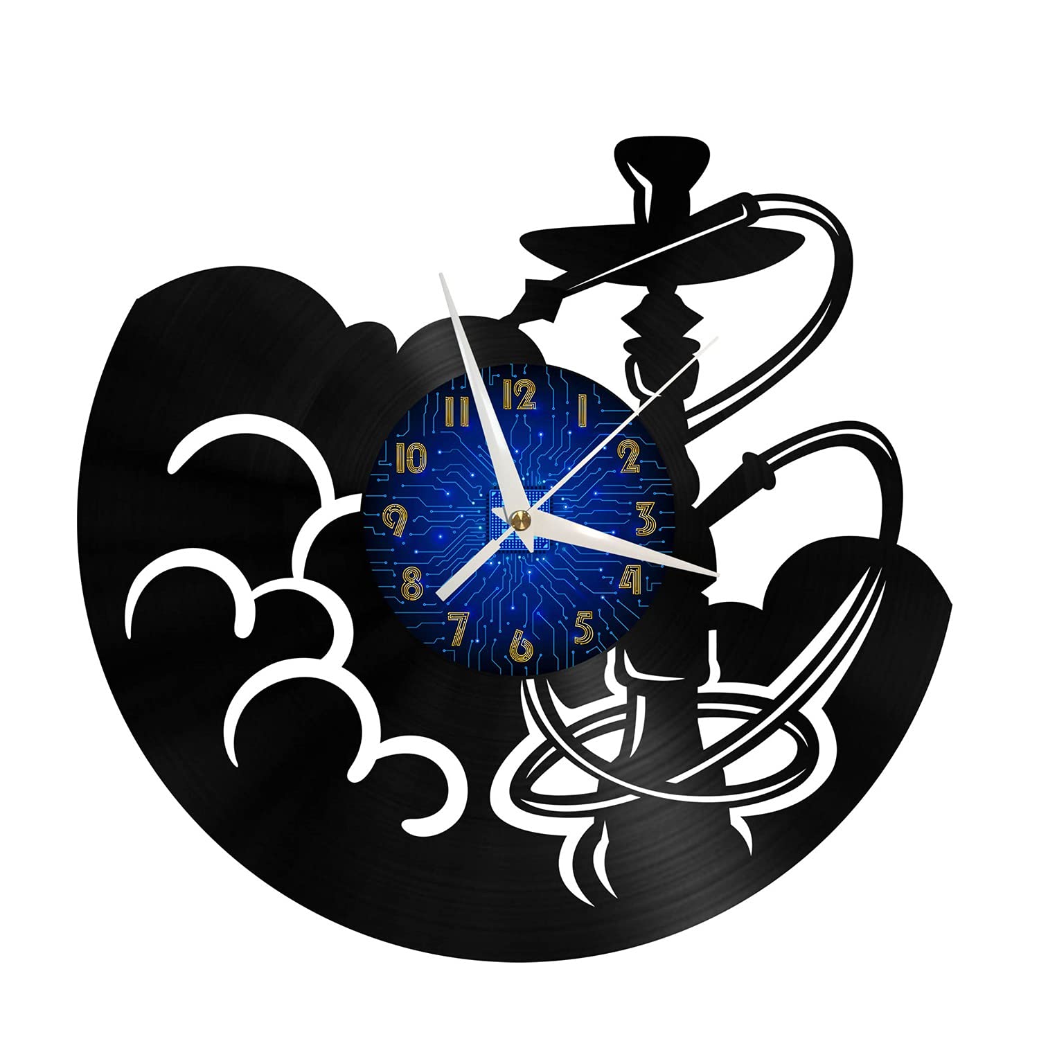 Horloge Murale en Vinyle cadeau original pour fêtes et amateurs de narguilé