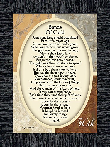 Vintage Bands of Gold, Poem celebrating a couples 50th anniversary, 7x9 77979CH
