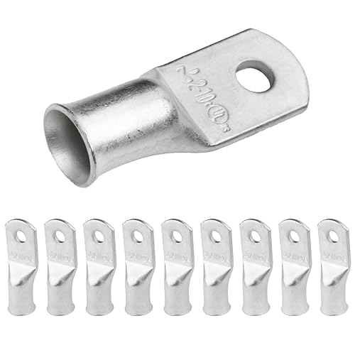 Miniatura 228 de SELTERM - Terminal en anillo de grado marino UL 2/0 AWG 3/8 pulgadas (25 uds) para batería, terminal tubular de cable eléctrico, conector calibre