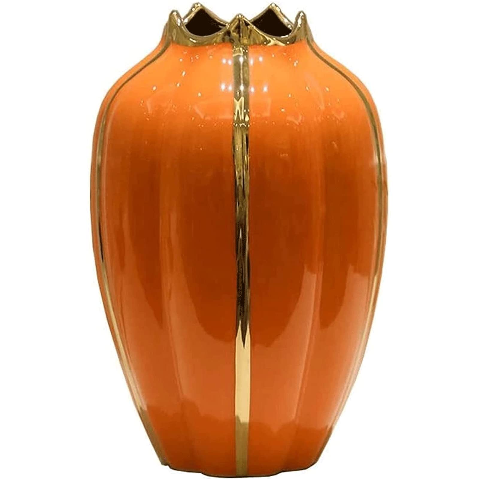 Ngdfgr As Known Fashion Simulation Pumpkin Flower Vase Orange Phnom Penh Ceramic The Vase Simple Atmosphere Fashion Novel Home Dining Table Decoration Decoration (B),B