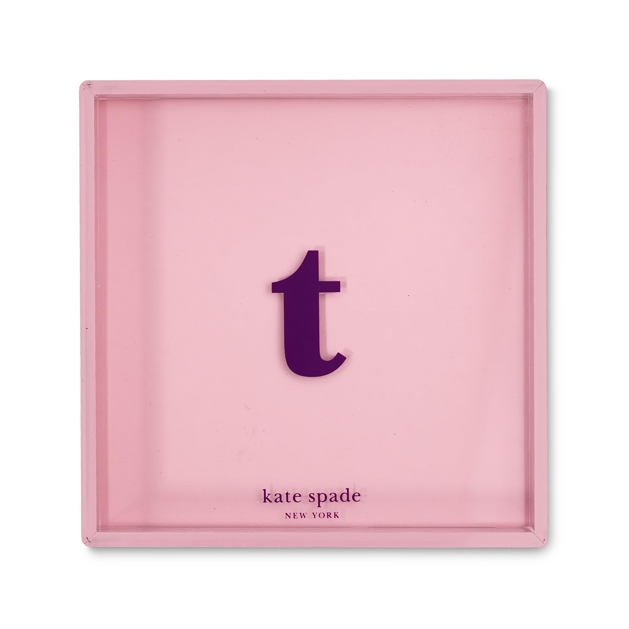 Bandeja personalizada Kate Spade inicial T para regalo de cumpleaños