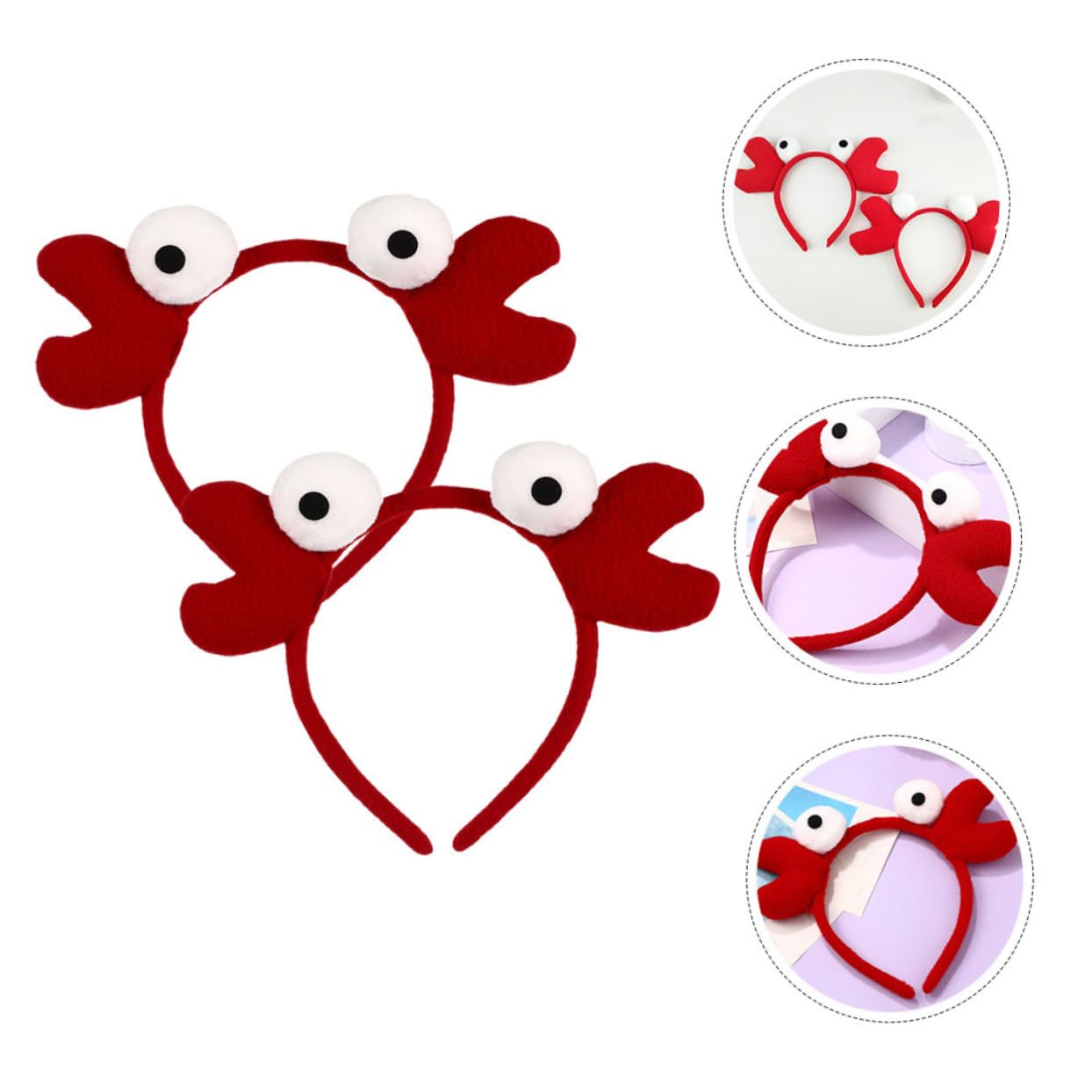 FOMIYES 6 Stck. Teiliges Rotes Krabben Stirnband für Frauen Leichtes Halloween Cosplay Kopfschmuck Universelle Bequemes Tragen für Kostüm und Partydekoration