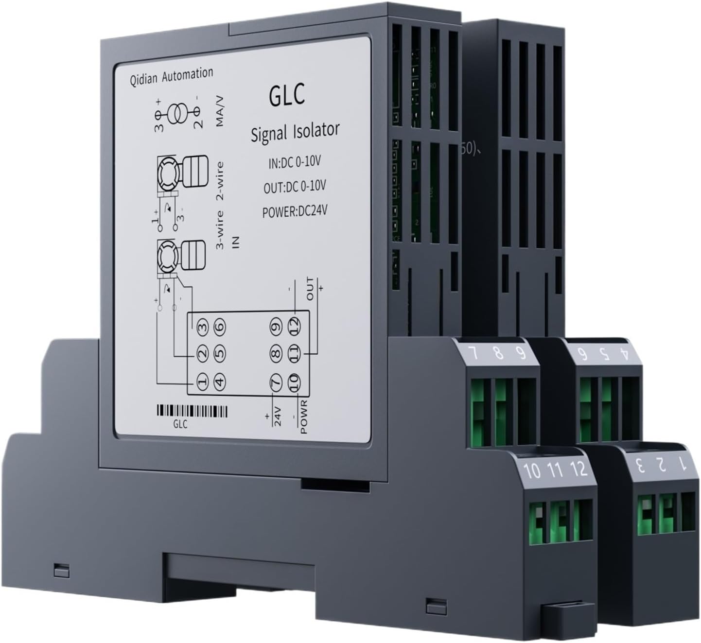 Magnetoelectric Isolation Analog Signal Isolator 0-20mA 4-20mA 0-5V 1-5V 0-10V 0-75mV 1 In 2 Out Galvanic Signal Transmitter(1 in 1 out,4-20MA INPUT_4-20MA OUTPUT_DC24V)