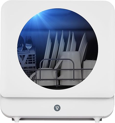 Miniatura 2 de Encimera portátil para lavavajillas con pantalla LED grande, no necesita plomería, tanque integrado de 5 litros y grifo de entrada doble, bomba