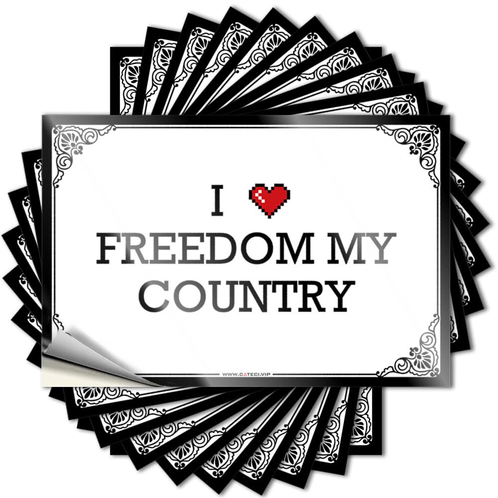 Decals Encouraging Vinyl Decals, Upgrades Waterproof Water Stickers for Water Bottle | I Love Freedom My Country Perfect for Hunting Laptop Decor(8X12CM)