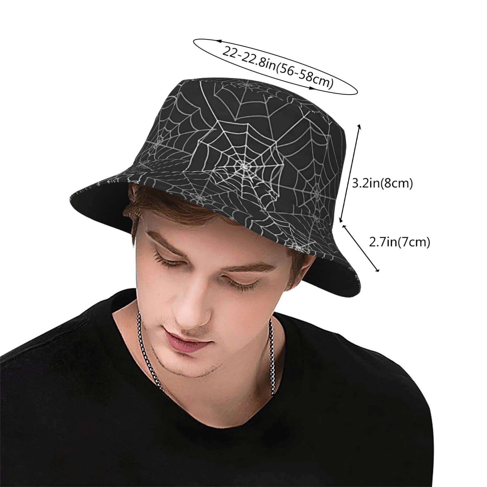 Amazon.co.jp: 漁師帽 蜘蛛の巣 クモ柄 スパイダー リングバケット