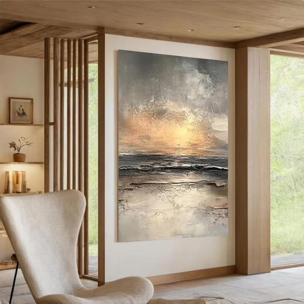 DFZEWKI Abstract on Canvas Lake Scenery Wall Art Picture for Home Living Room Decor Wall Art Prints Ideal(40x60cm(16x24in)/No frame)