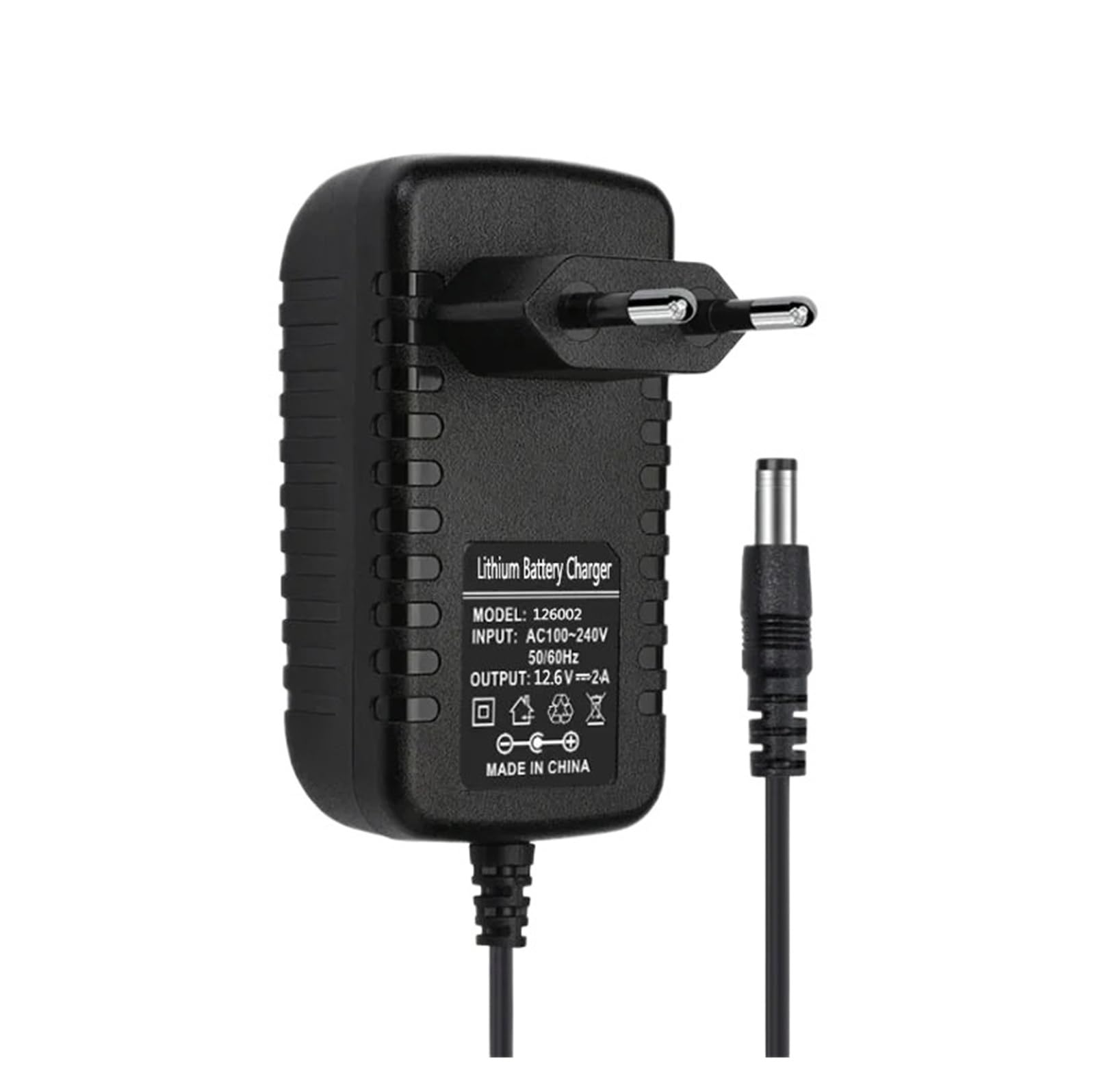 Chargeur d'alimentation CC 5,5 mm ou 3,5 mm Li-ion rouge pour batterie au lithium 1 2 3 4 cordes 4,2 V 8,4 V 12,6 V 16,8 V 2 A 2000 mA (12,6 V 2 A-5,5 mm, chargeur américain)