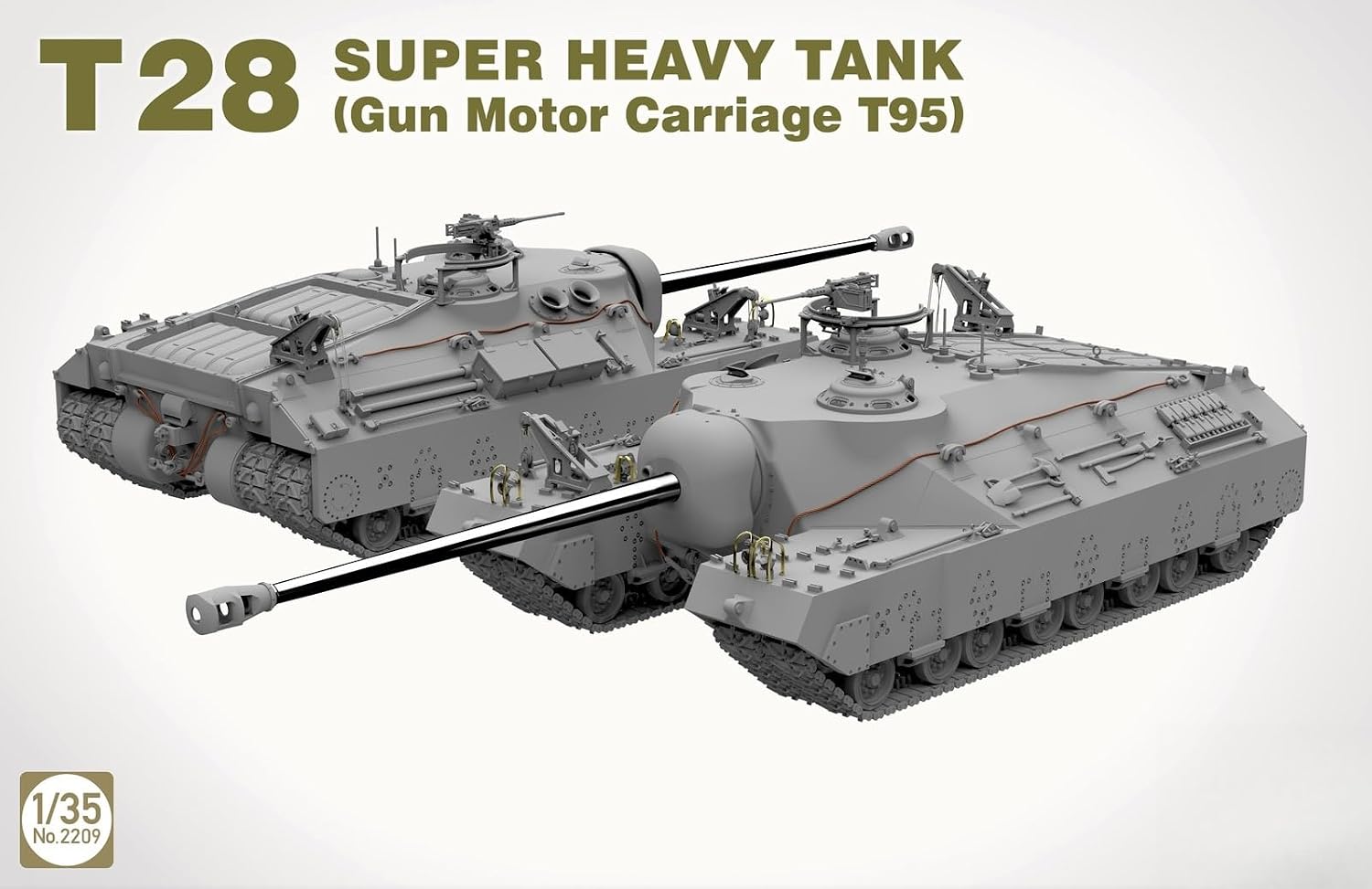 2209 1/35 T28 Super Heavy Tank (Gun Motor Carriage T95) Assembly Model Kit