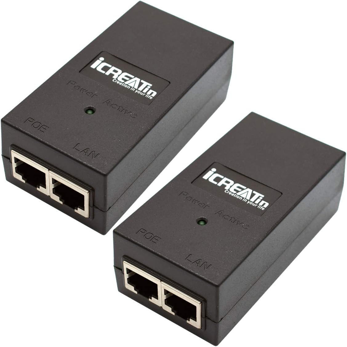 48V POE Injector Adapter, 30W PoE Power Over Ethernet Supply,10/100Mbps IEEE802.3af/at, Compatible for Ubiquiti POE-48-24W, Amcrest/Hikvision/YI/Polycom/Aastra Camera and Phones