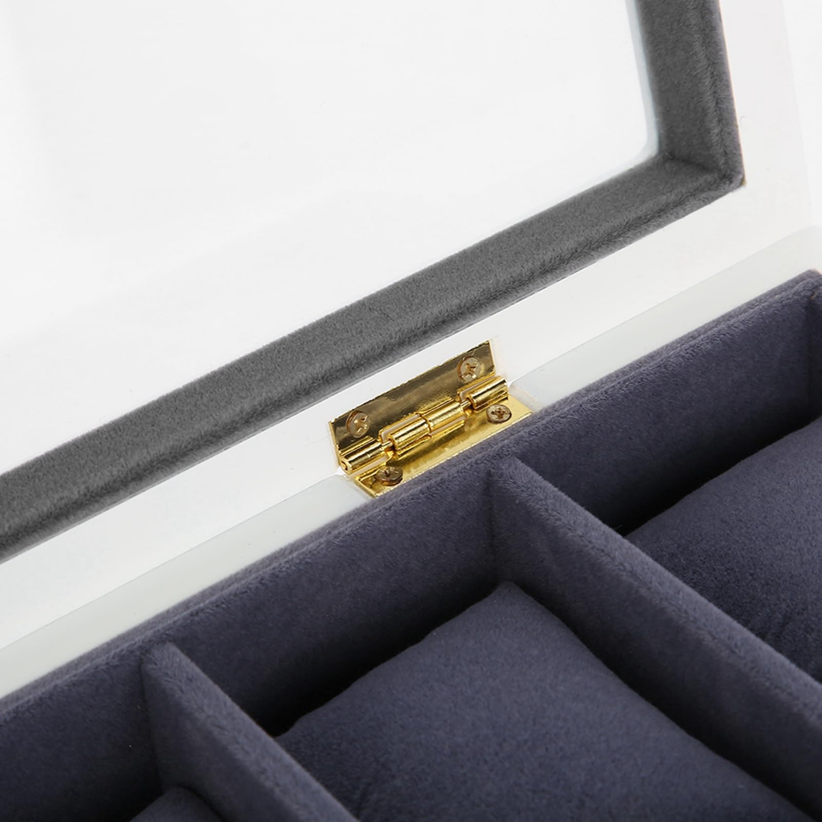 Caja de Almacenamiento de Relojes de 5 Rejillas con Almohadas Suaves para Exhibir Relojes y Joyas en un Diseño Elegante para Uso Doméstico o Tienda de (WHITE)