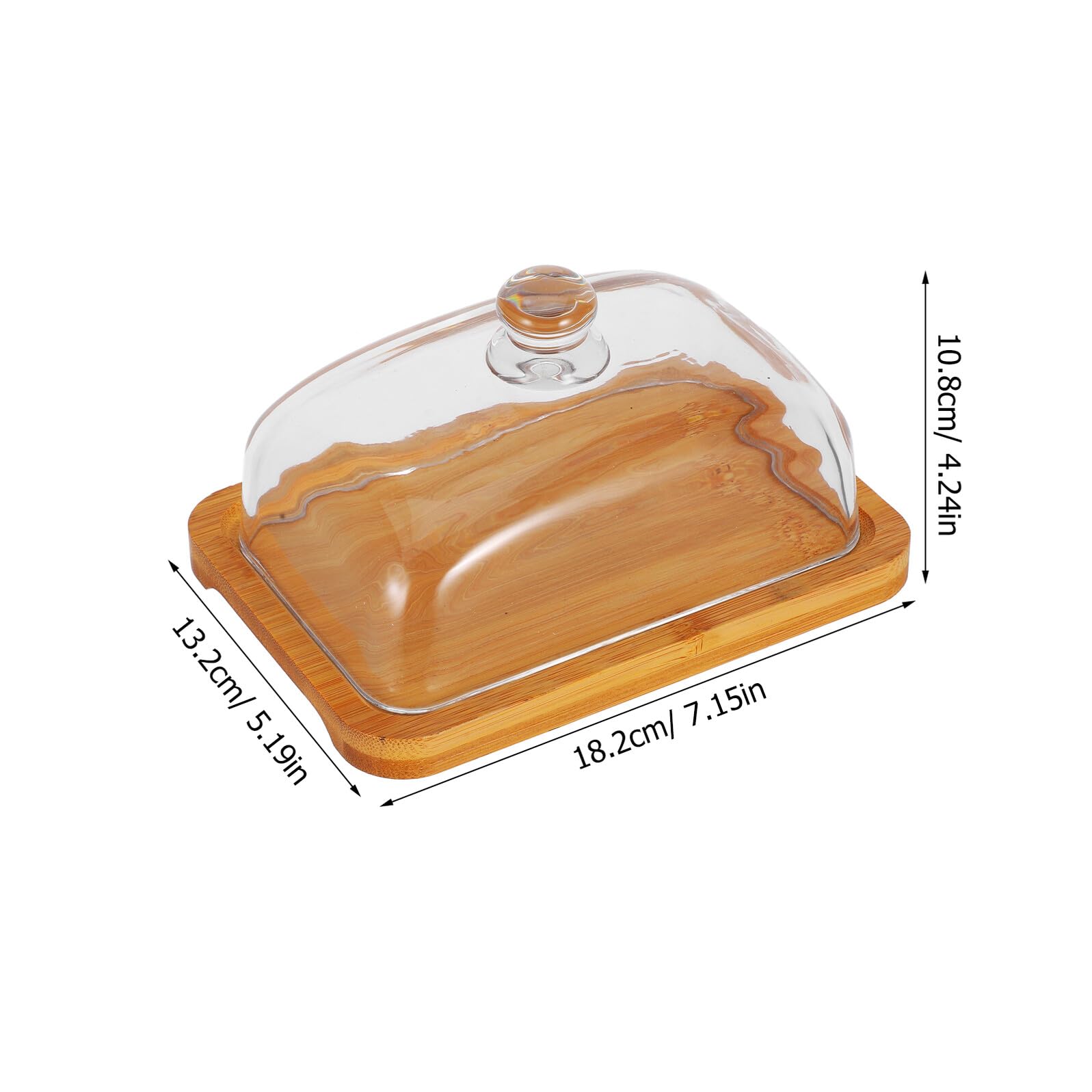 Beurrier Rectangulaire en Bois et Verre 1 Pièce avec Couvercle