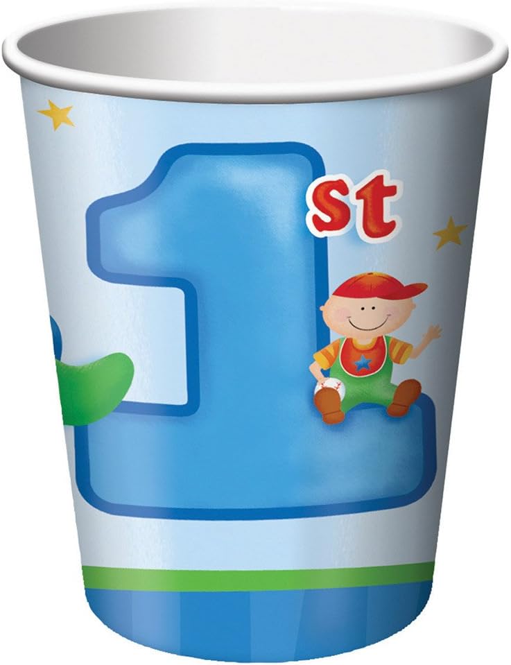 8-Count Paper Party Cups, Fun at One Happy Birthday Boy