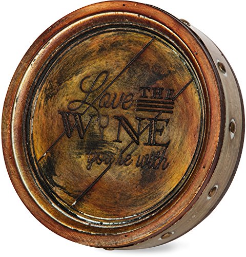 Pavilion Gift Company - Love the Wine You're with - 8.75" Burnt Wood Decorative Family Friends Wine Wine Love Wine Enthusiast Housewarming Home Decor