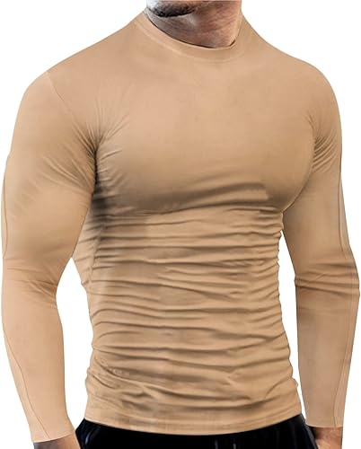 Miniatura 9 de Camisas de compresión atléticas de manga larga para hombre capa base atlética camiseta de compresión para entrenamiento