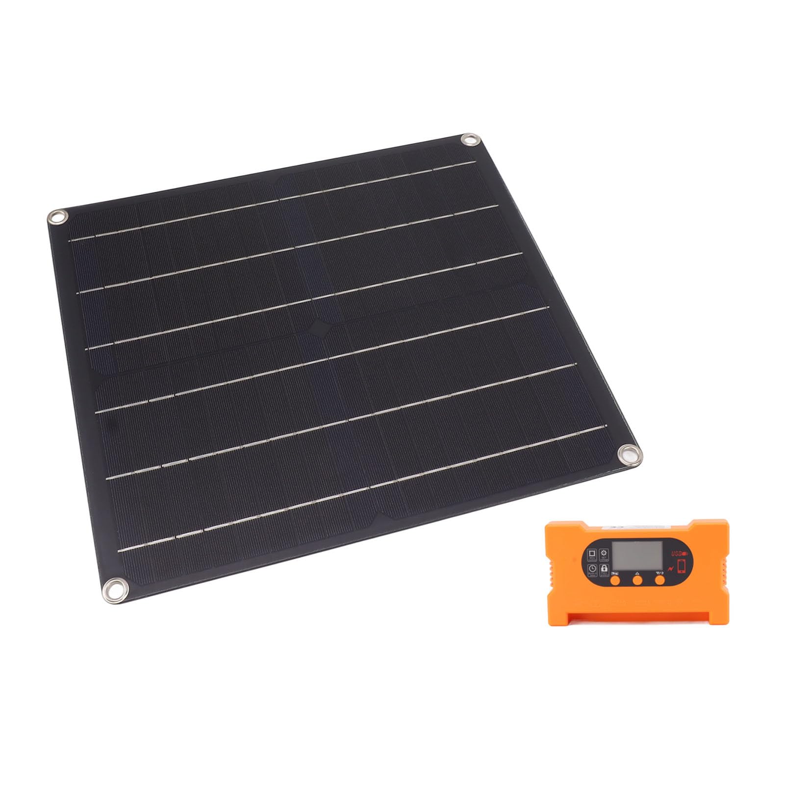 Kit Pannello Solare Intelligente da 25 W 10 A in Silicio Monocristallino con Controller Ad Azionamento Diretto, Batteria Senza Batteria 12 V 24 V per Illuminazione Utensili Elettrici