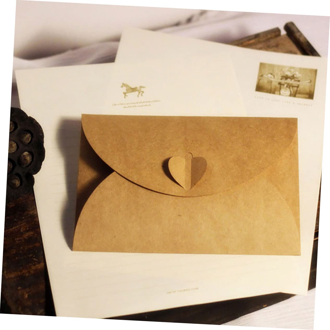 DOITOOL 100Pezzi Buste Carta Vintage con Chiusura per Te Buste Ecologiche e Biodegradabili per Regali e Conservazione