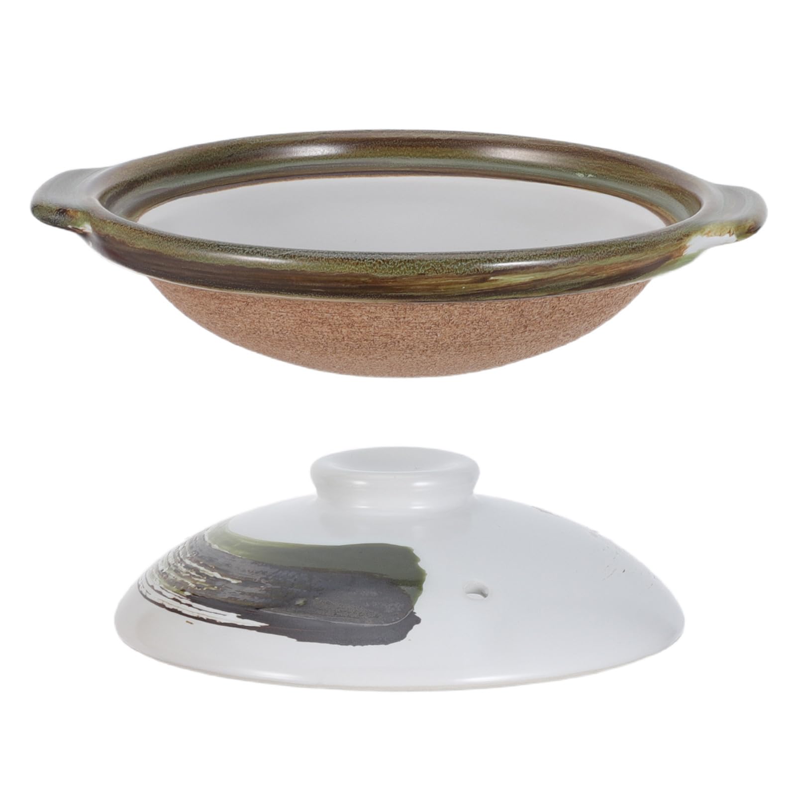 KICHOUSE Olla de Barro de 340ml para Cocinar Estofados y Arroz con Diseño Clásico, Compatible con Estufa y Fácil de Limpiar para Cocina Tradicional Asiática