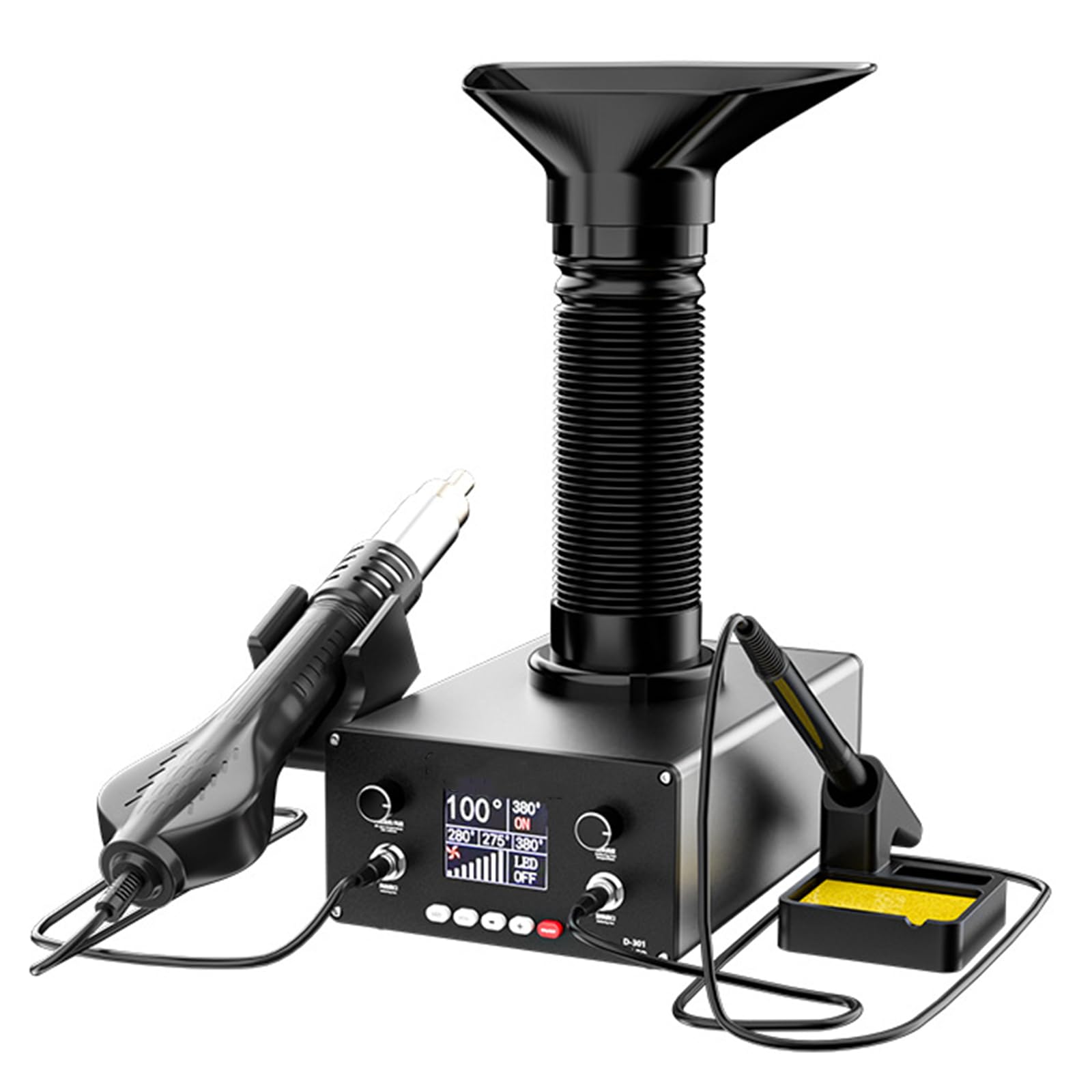 Extracteur de fumée de soudure d'établi avec filtre à 3 étages et station de fer à souder