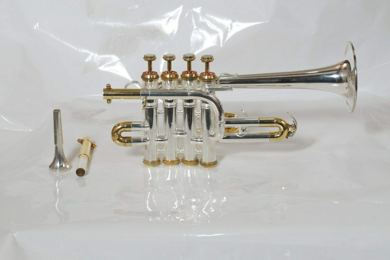 ADVIK Trompette Piccolo plaqué or et argent BB/A avec étui rigide et embouchure