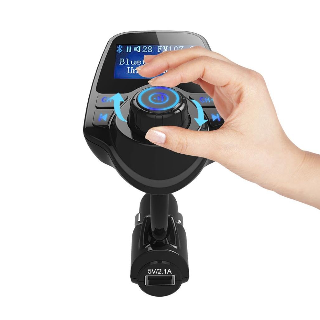 Transmetteur FM Bluetooth, Adaptateur Radio sans Fil Bluetooth 4.2, appels Mains Libres