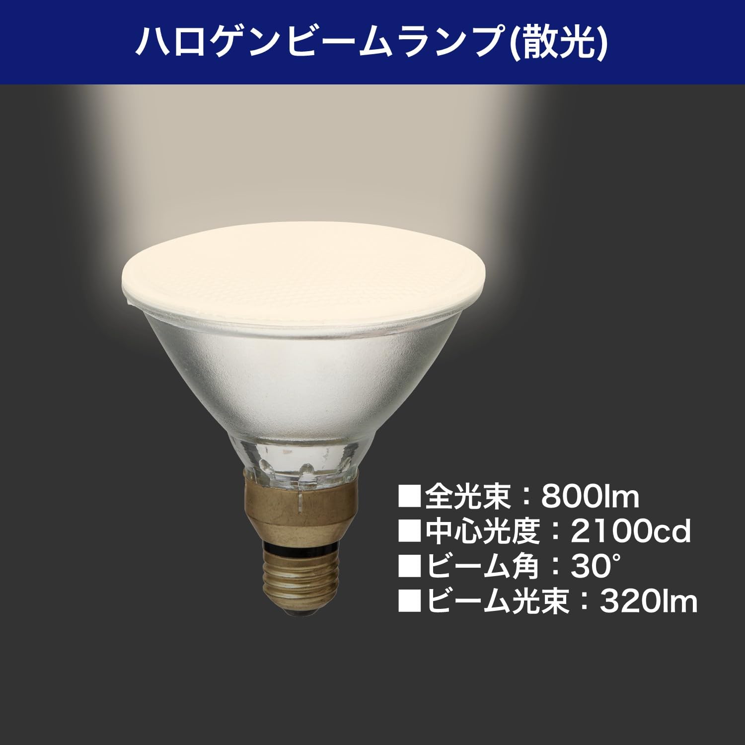 Amazon | エルパ(ELPA) ハロゲンビームランプ散光65W EBRF110V65W