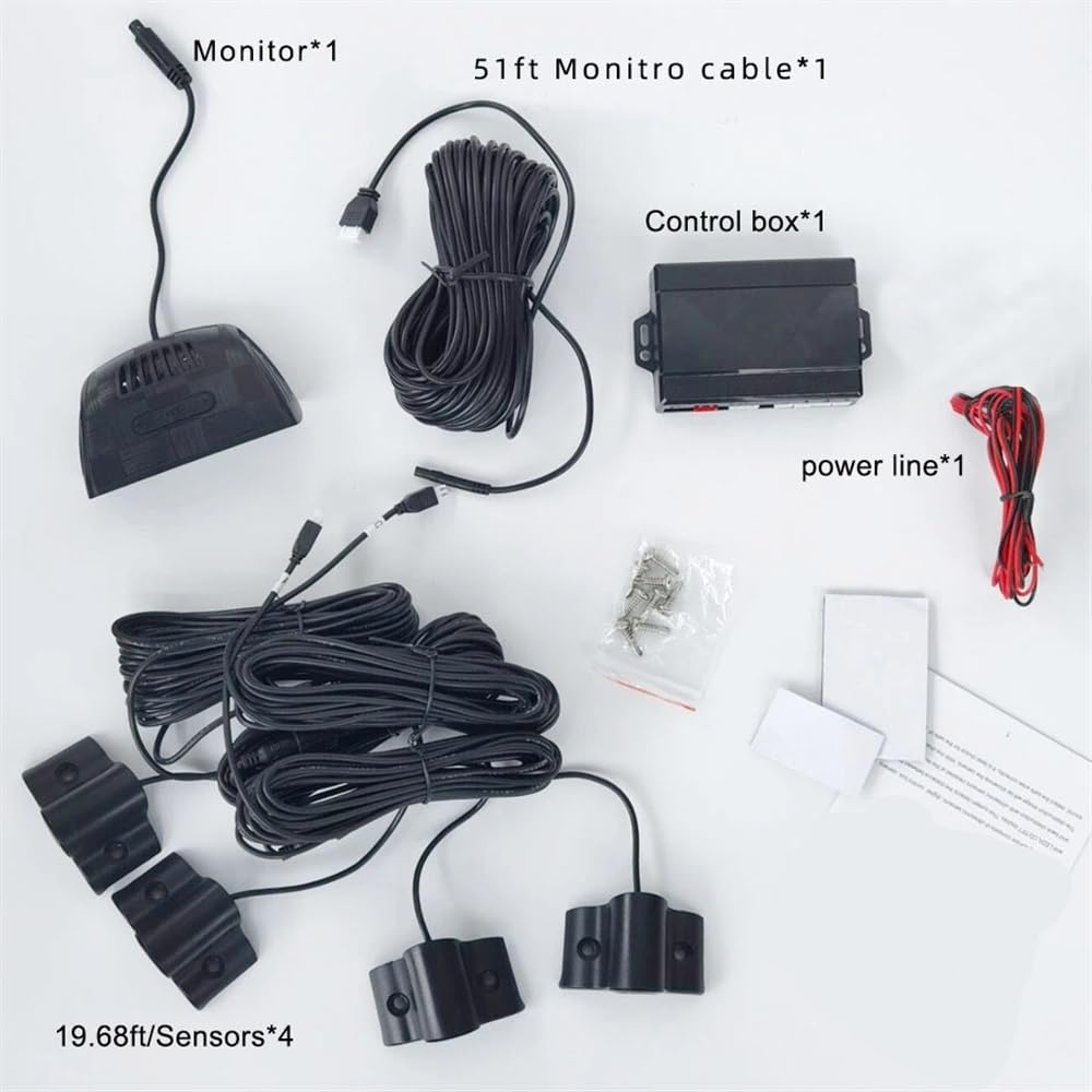 Kit sensori parcheggio Sensore di parcheggio camion 24 V, display radar retromarcia, per camper, rimorchio, rilevatore distanza, segnale acustico vocale