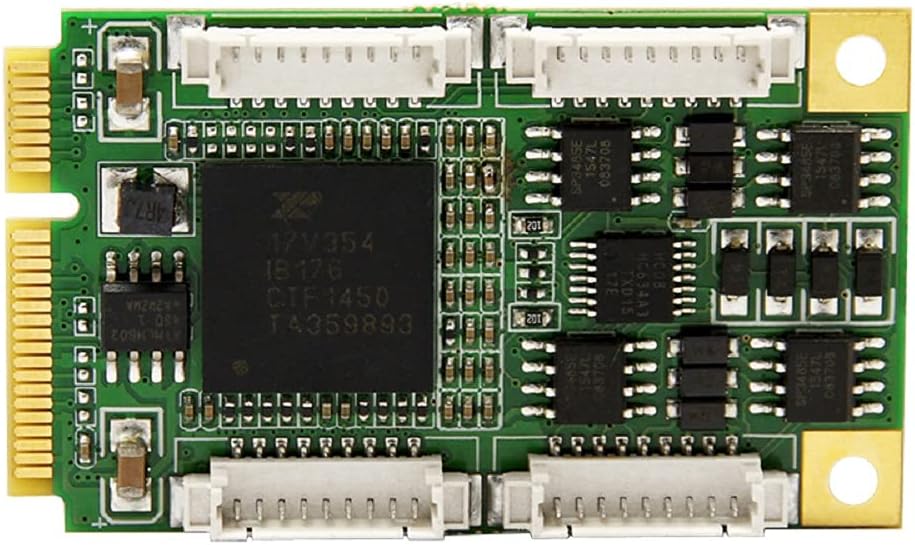 UOTEK Industrial Mini PCI-E to 4-Port RS485/422 High-Speed Multi-Serial Card,with 1.25T-9AB Socket 4pcs,Designed for POS,ATM,and Other Application,UT-7884