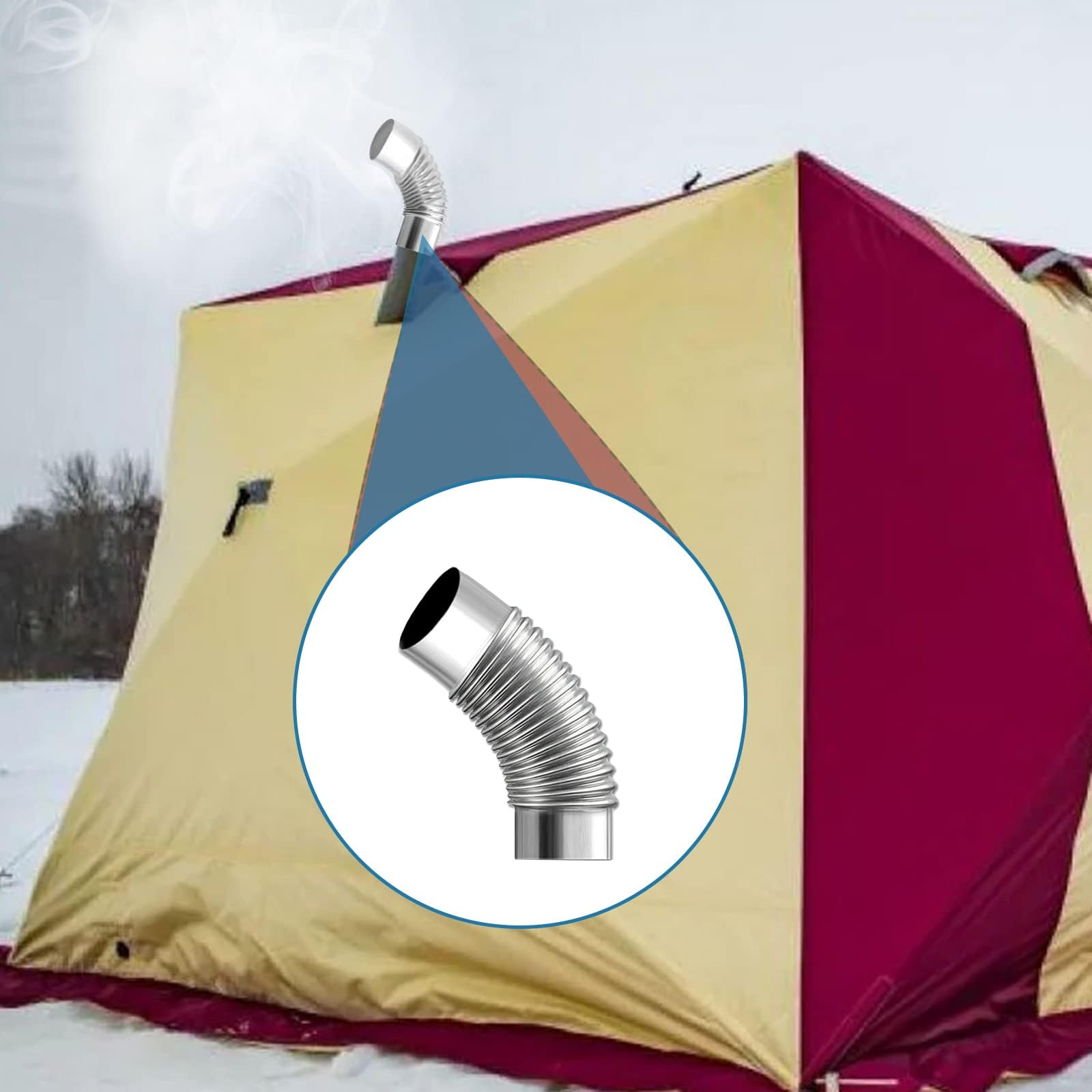 Codo para tubo de estufa, Codo de chimenea acero inoxidable 45 grados, 2 unidades, for estufa leña camping al aire libre, diámetro,36"