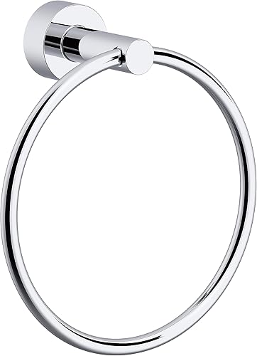 Gerber Parma D446158 - Toallero de mano montado en la pared, moderno anillo redondo cromado para pared de baño