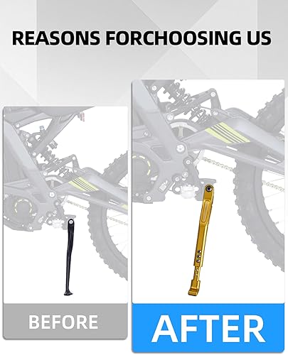 Miniatura 5 de JFG RACING Soporte para bicicleta Edirt, estriberas CNC para motocross eléctrica, Surron Light Bee X y SE Ride Pro S SS SRTalaria StingX160X260-Gold