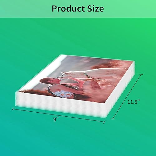 Miniatura 2 de Paquete de 100 hojas laminadoras de 5 mil de grosor, 9 x 11.5 pulgadas, bolsas de laminación térmica transparentes (tamaño carta), para suministros