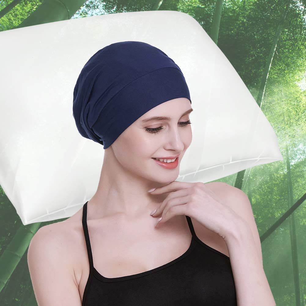 Gorro de dormir con forro de satén de seda, interior de 19 mm, 100 % seda de morera, viscosa natural, transpirable para el cabello