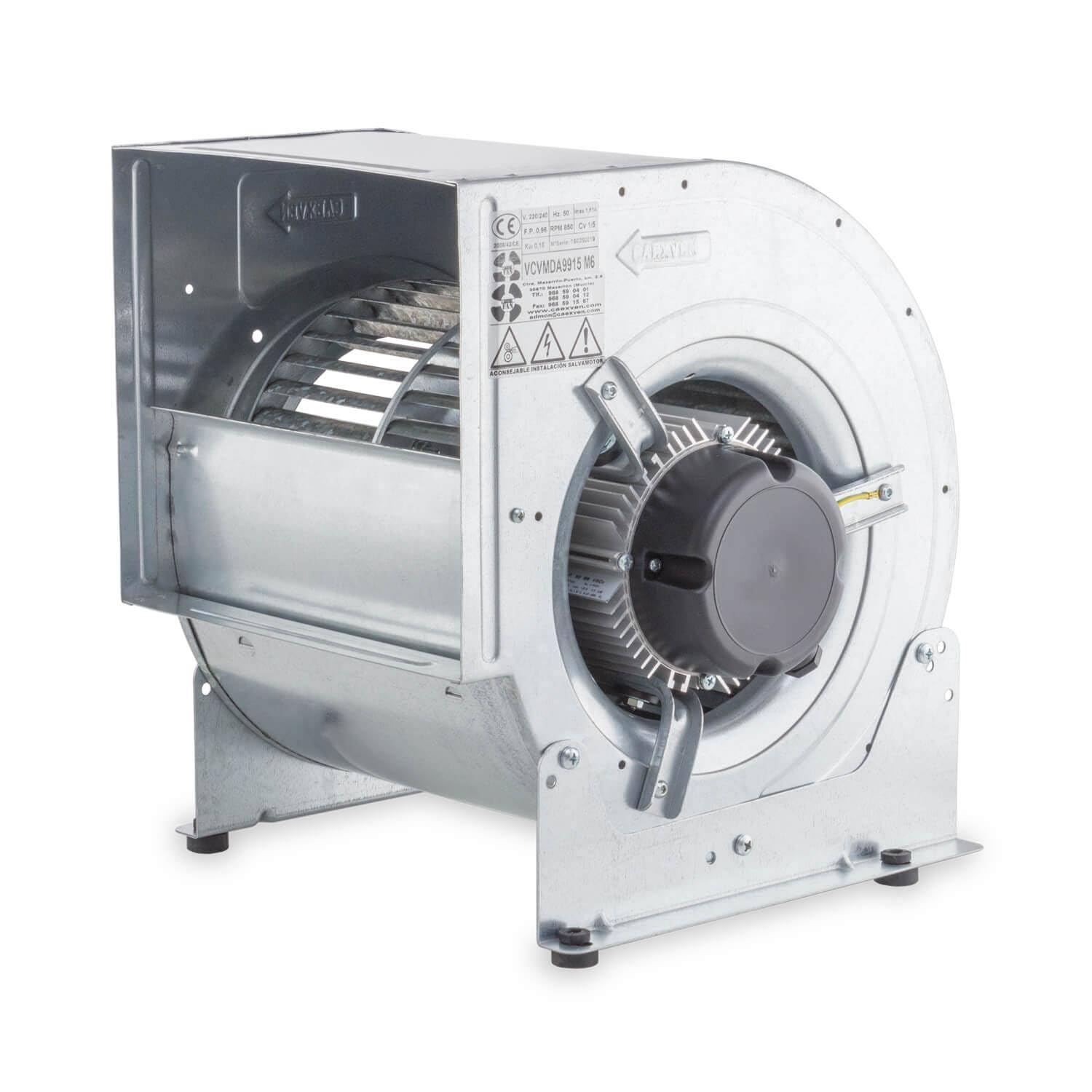 Turbina Extractora con Ventilador Centrífugo de Doble Aspiración - 9/9-3/4 CV - 1350 rpm - 230V - Monofásica