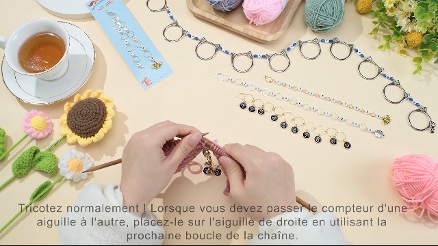 Nbeads 2 Pcs 2 Styles Abeilles Charme Tricot Rangée Compteur Chaînes En