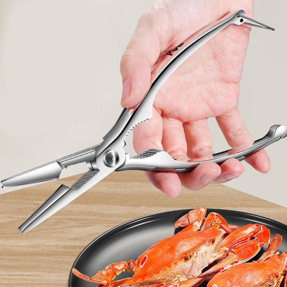 UPKOCH 1set Stainless Steel Seafood Tools Forks Crackers for Effortless Eating of Lobster Crab Legs Shellfish Easy to Use for