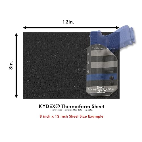 Miniatura 10 de KYDEX - Hoja termoformada (textura de PC) - (grosor 0.093) - (12 pulgadas x 24 pulgadas) - (negro) - (3 hojas) - (para fabricación de fundas KYDEX y
