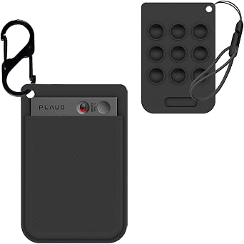 NOUKAJU Case for PLAUD Note AI Voice Recorder, Silicone Protective Cover with Carabiner and Lanyard,Drop-Proof,Silicone Suction Cup Portable Protective Case for PLAUD Note Voice RecorderBlack