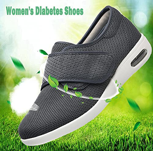 JBTNBX Men Wide Width Diabetic Shoes with Adjustable Closure Lightweight Breathable Walking Sneakers for Elderly Edema Plantar Fasciitis Swollen Feet2