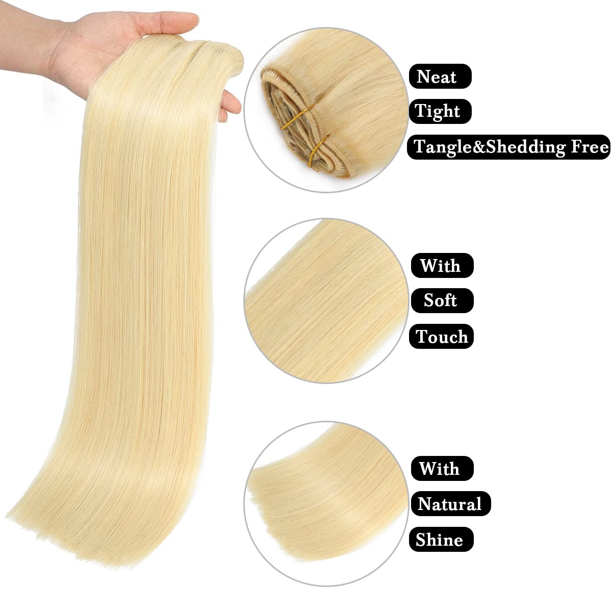 Virgin clip on Hair extensions 100 gram sets! Amazon.com : Clip in Hair Extensions Real Human Hair 100  main image 2