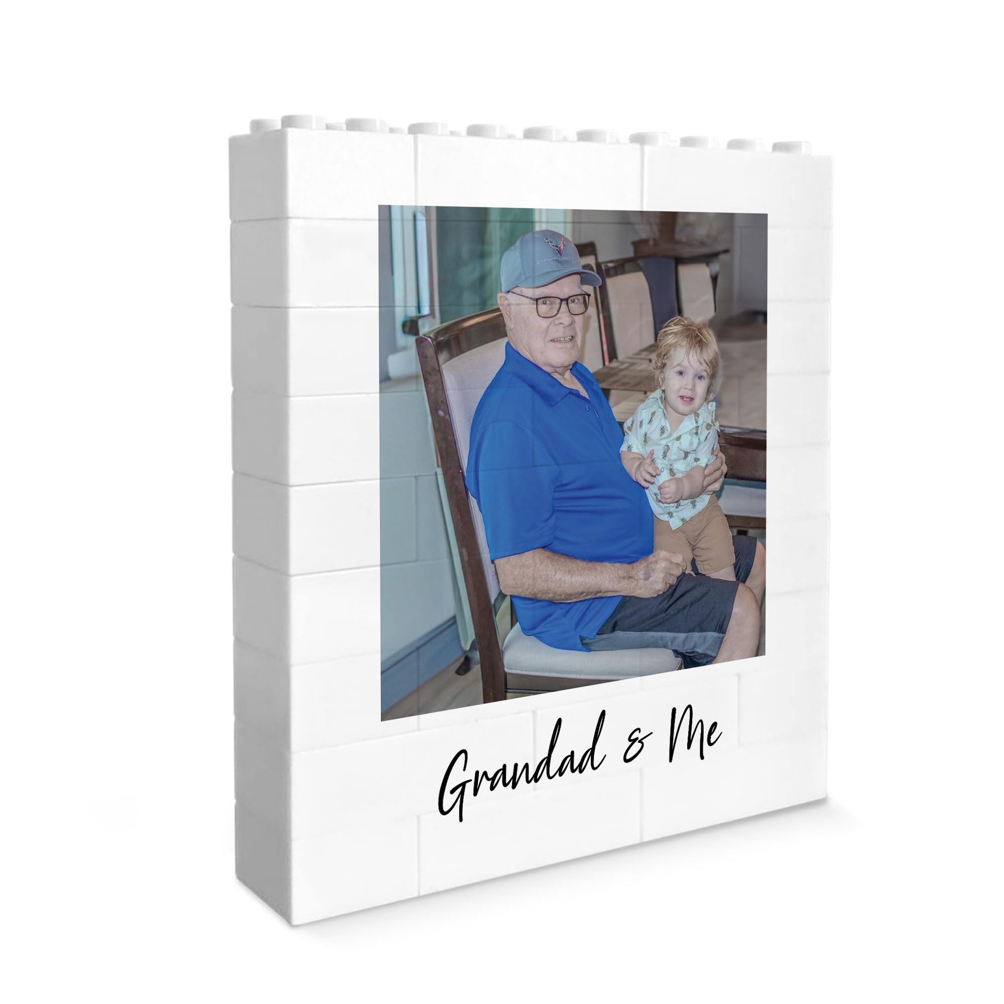 Red Ocean Personalised Grandad& Me Brick Photo Block Gift for Grandad Building Block Puzzle Gift For Him Fathers Day Birthday From Granddaughter Grandson