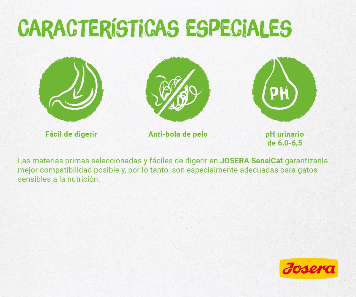 JOSERA SensiCat (1 x 10 kg) | Adultos | Pienso seco Gatos Adultos con sensibilidad digestiva | Aves y arroz | Fórmula de fácil digestión | Sin Trigo | Comida para Gatos | Pack 1