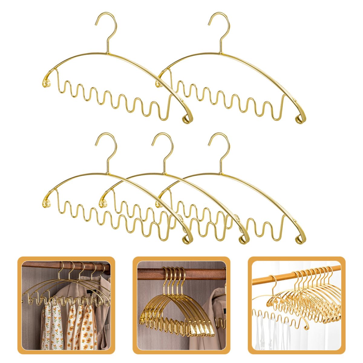 Krawattenaufhänger aus Aluminiumlegierung Organizer 5 Stück-Pack