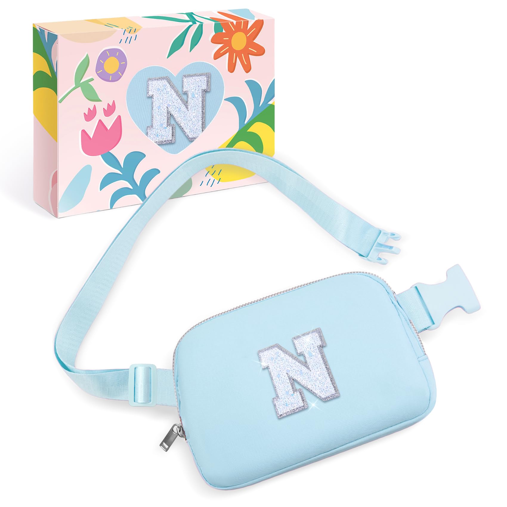 COSHAYSOO Blue Fanny Pack Belt Bag Crossbody Purses for 6 7 8 9 10 11 12 13 14 Year Old Teen Girl Birthday Gifts Girls Fashion Accessories Preppy