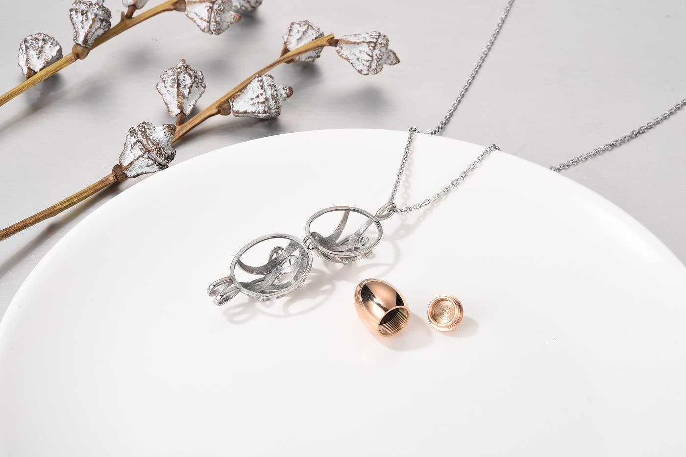 Cremation Urn Necklace with Hollow Dragonfly Keepsake Urn Cremation Jewelry Stainless Steel Memorial Locket Pendant Ashes Holder for Women Men Pet Lover - Image 5